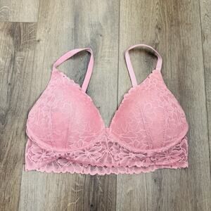 Victorias Secret PINK Pink Lace Bralette Womens Size L